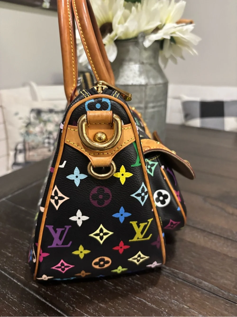 Louis Vuitton Black Murakami Rita Multicolor Monogram Shoulder bag